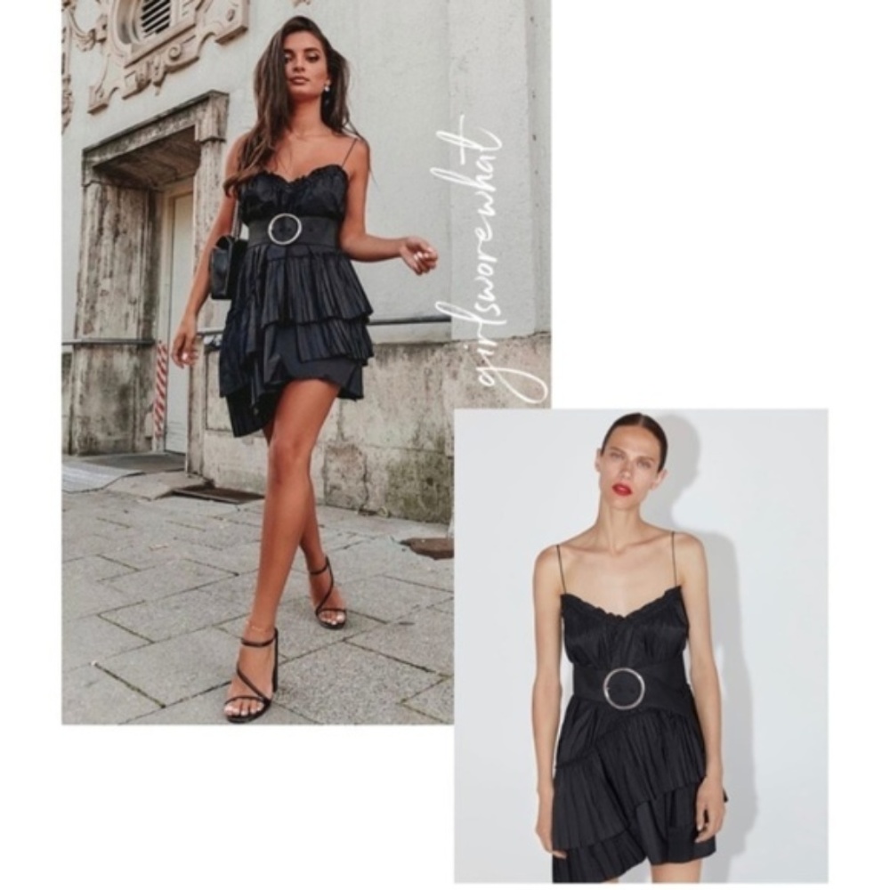 Zara Black Ruffled Dress